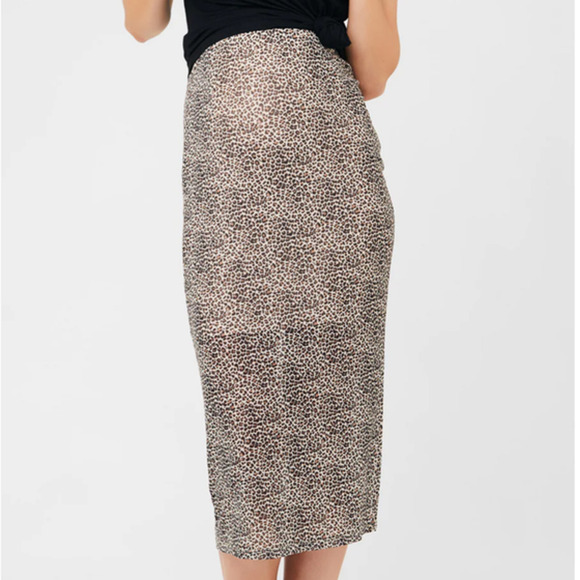 Ripe Maternity Leopard Mesh Skirt Multi - Small - Picture 3 of 3